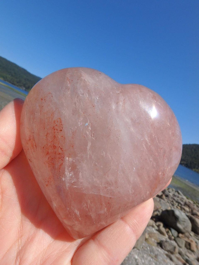 Red Hematoid Quartz Large Heart Carving (REDUCED) - Earth Family Crystals