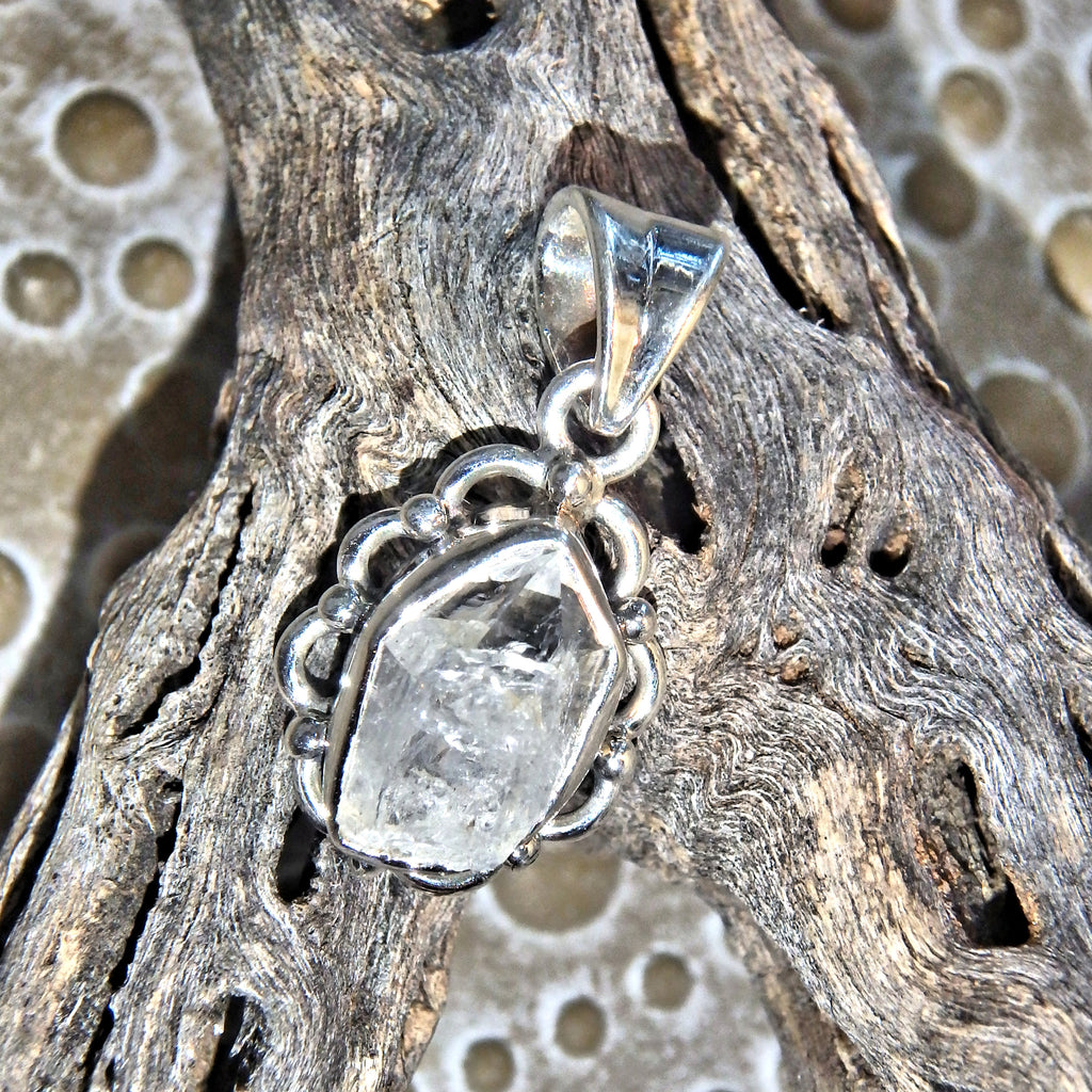 Still Water Herkimer Diamond Dainty Pendant Sterling Silver (Includes Silver Chain) - Earth Family Crystals