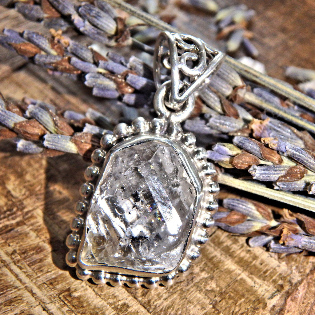 Gorgeous Natural NY Herkimer Diamond Sterling Silver Pendant (Includes Silver Chain) - Earth Family Crystals