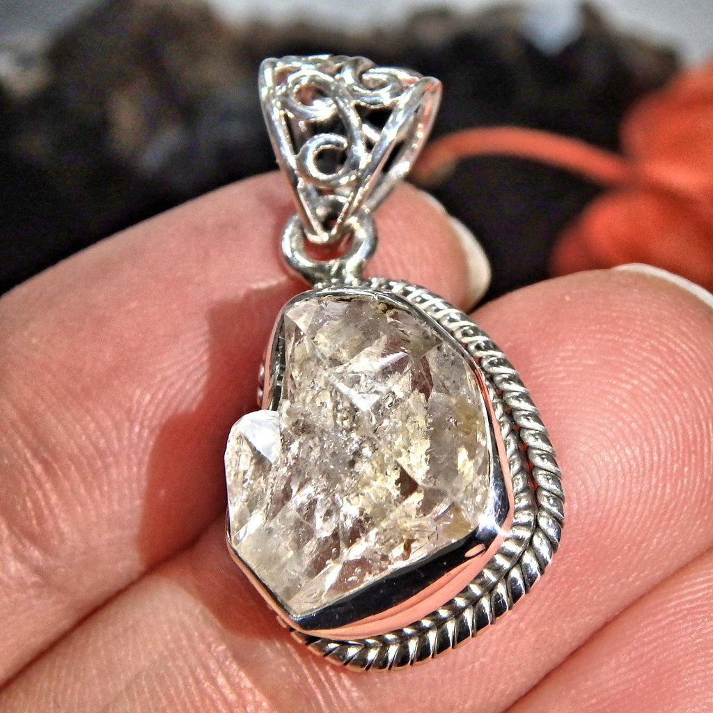 Reserved for Alesha D~ Brilliant Herkimer Diamond Pendant in Sterling Silver ( Includes Silver Chain) - Earth Family Crystals