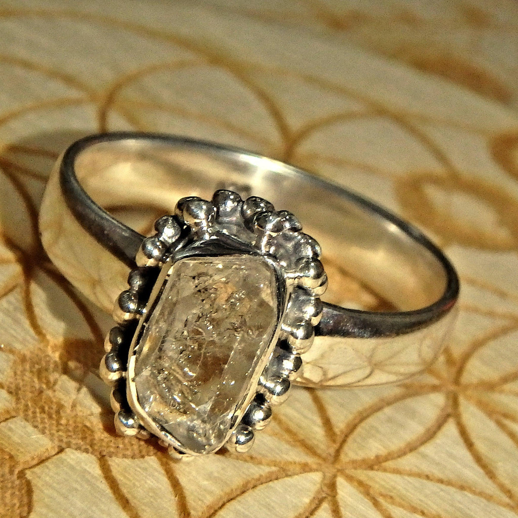 Stunning Herkimer Diamond  Sterling Silver Ring (Size 8) - Earth Family Crystals