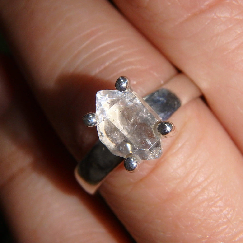 Gorgeously Set DT Herkimer Diamond Sterling Silver Ring (Size 7) - Earth Family Crystals