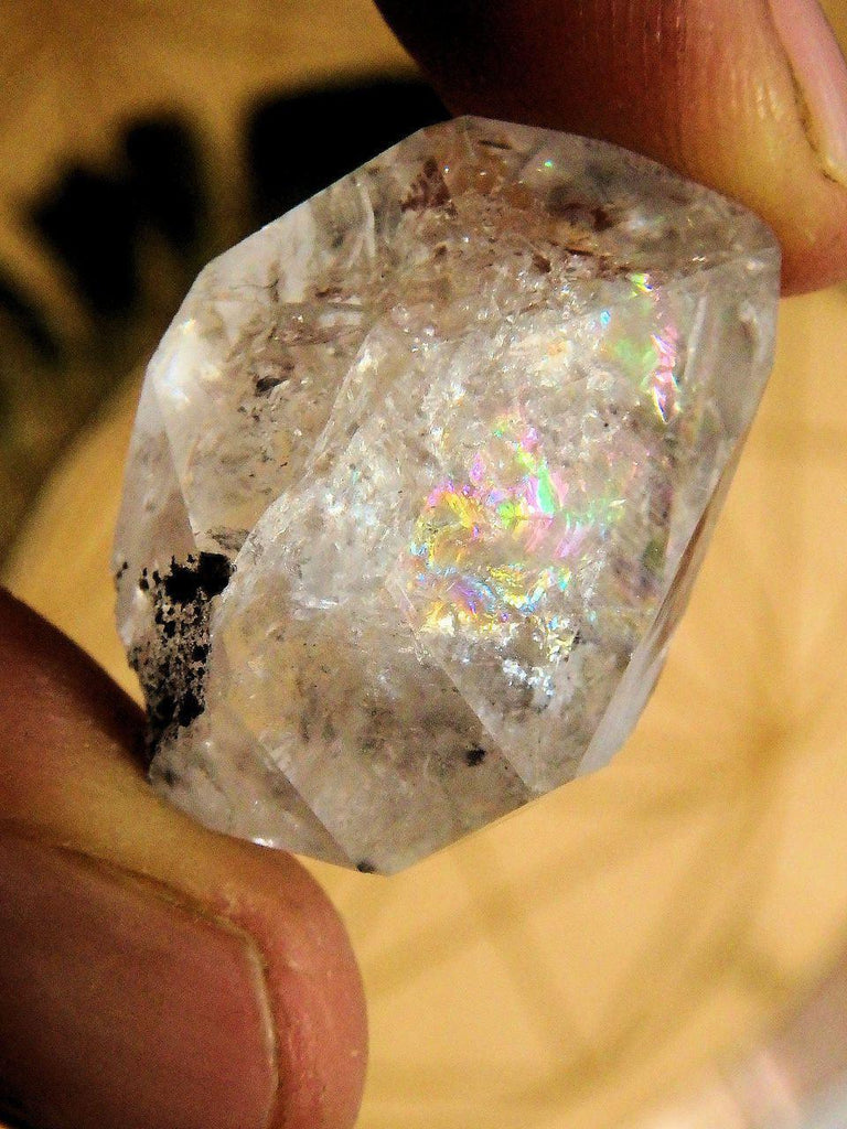 Brilliant Rainbows NY Herkimer Diamond Hand Held Specimen - Earth Family Crystals