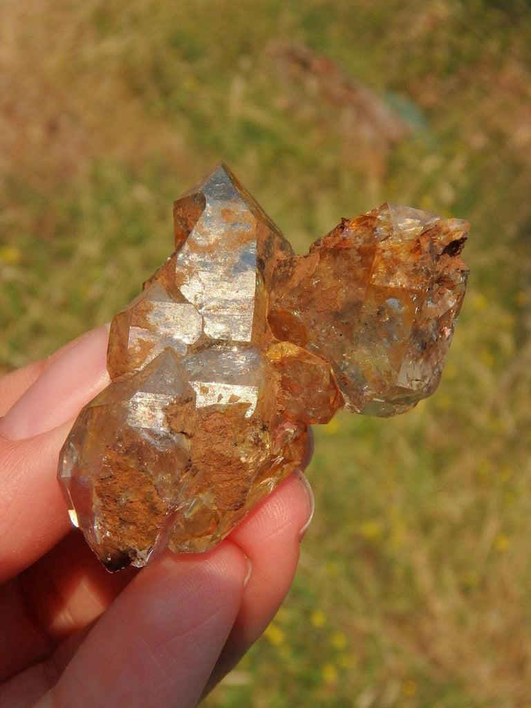 Rainbows & Inclusions Herkimer Diamond Cluster From NY - Earth Family Crystals