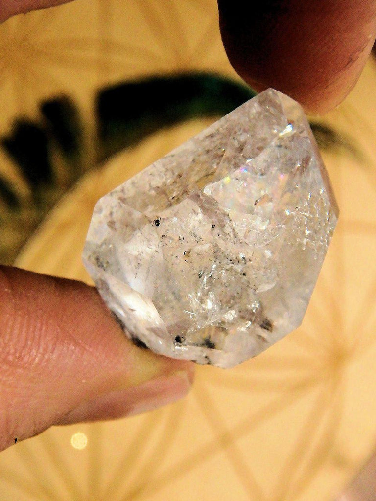 Brilliant Rainbows NY Herkimer Diamond Hand Held Specimen - Earth Family Crystals