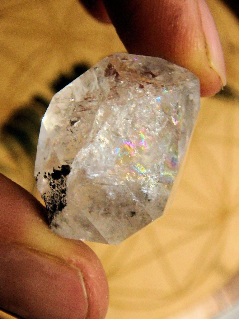 Brilliant Rainbows NY Herkimer Diamond Hand Held Specimen - Earth Family Crystals