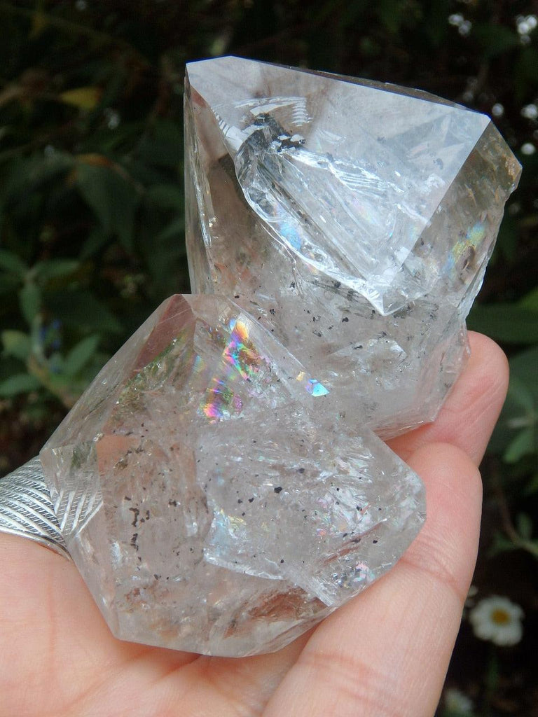 Record Keeper & Huge Rainbows Large NY Herkimer Diamond Specimen - Earth Family Crystals