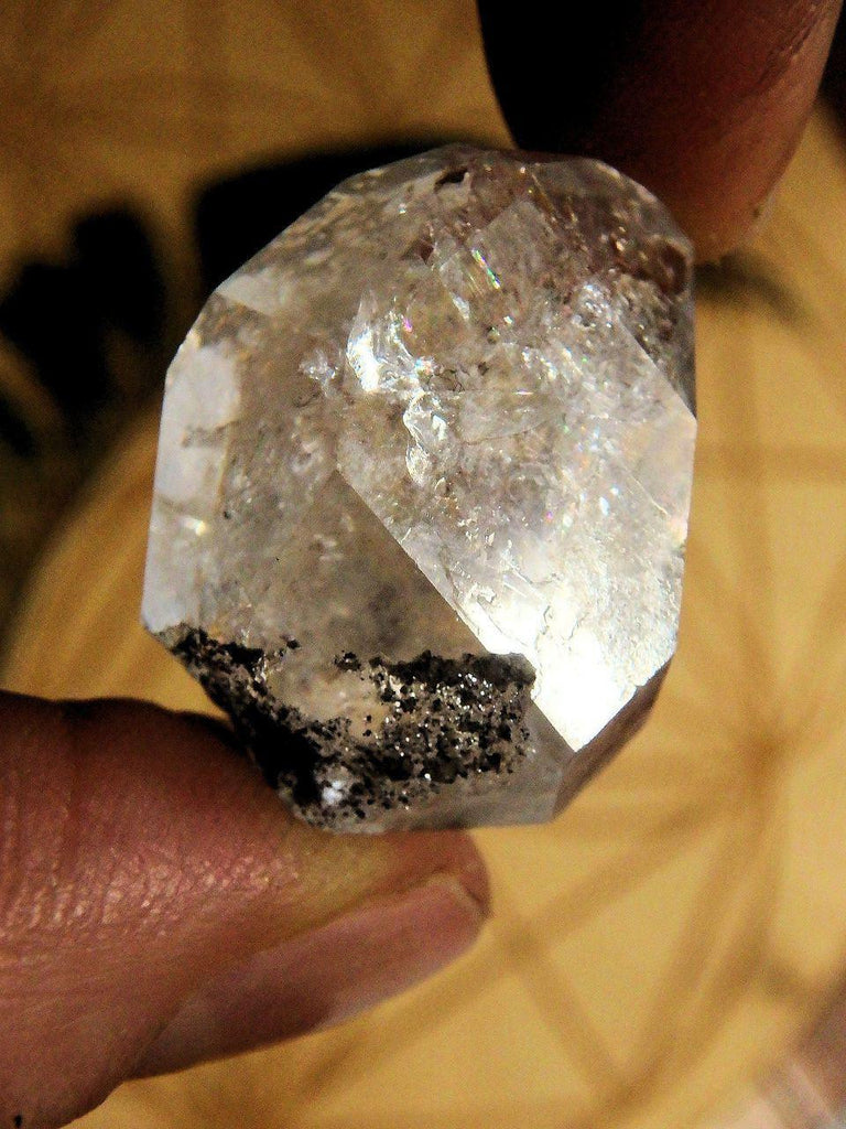 Brilliant Rainbows NY Herkimer Diamond Hand Held Specimen - Earth Family Crystals