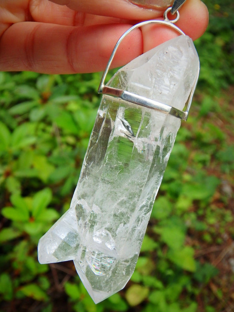 Chunky Statement Piece~DT Natural Himalayan Quartz Pendant With Baby Points & Self Healing In Sterling Silver (Includes Silver Chain) - Earth Family Crystals