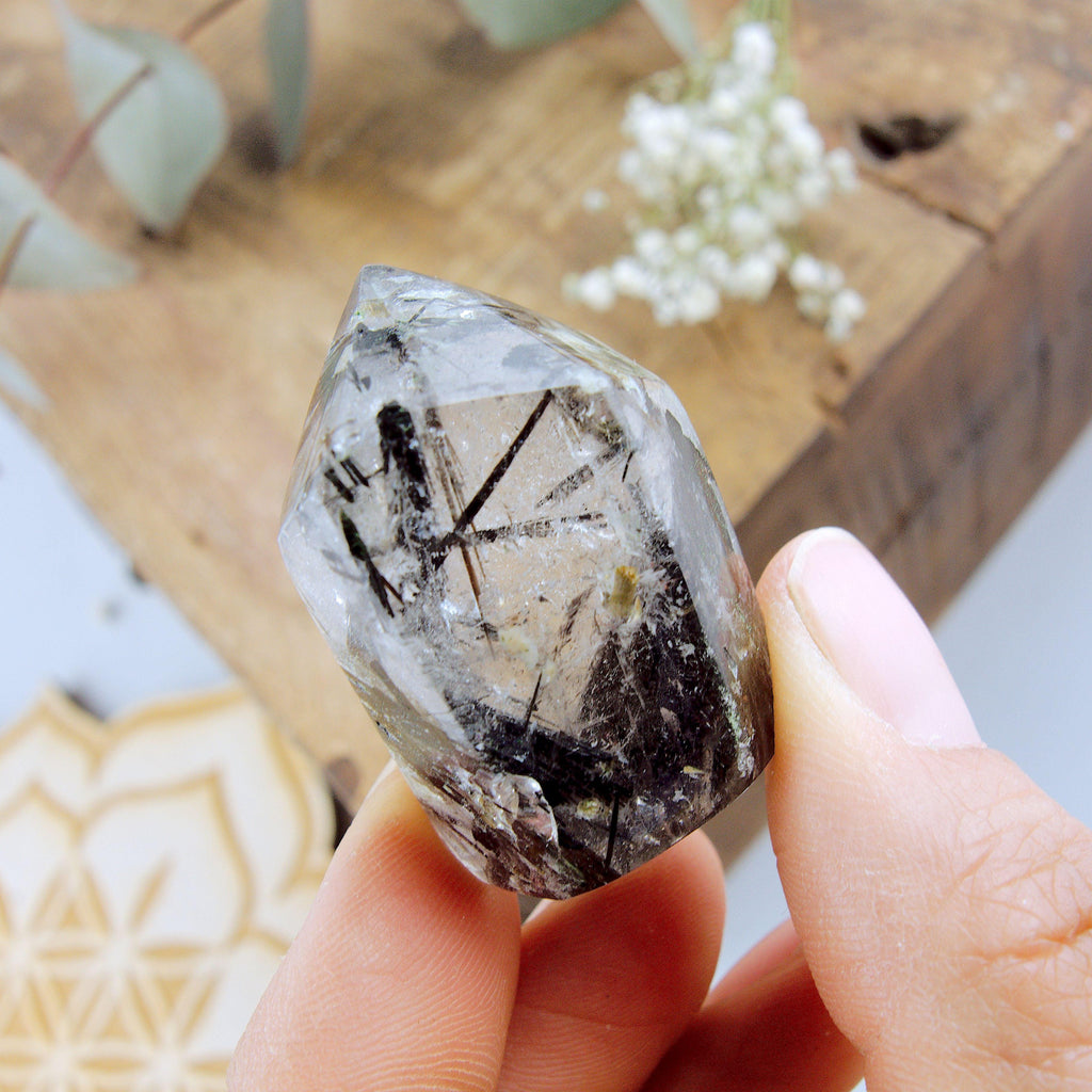 Self Standing Tourmalated Himalayan Quartz Free Form Specimen #3 - Earth Family Crystals