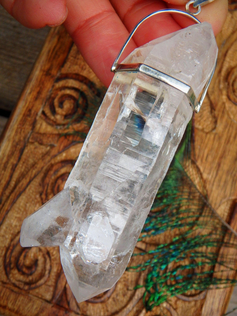 Chunky Statement Piece~DT Natural Himalayan Quartz Pendant With Baby Points & Self Healing In Sterling Silver (Includes Silver Chain) - Earth Family Crystals