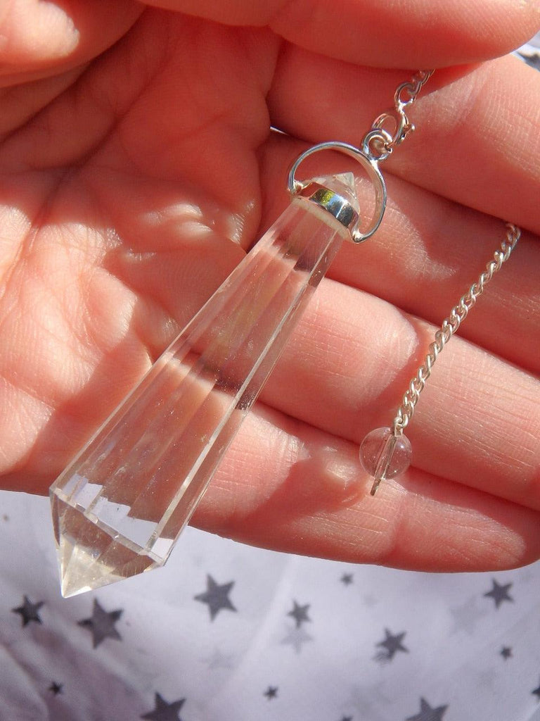Vogel Style Himalayan Quartz Pendulum on Sterling Silver Detachable Cord - Earth Family Crystals