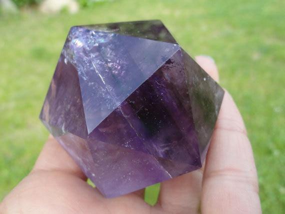 AMETHYST ICOSOHEDRON Sacred Geometry Shape - Earth Family Crystals