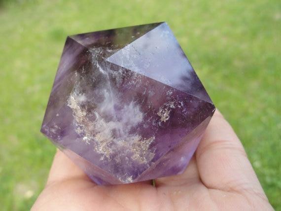 AMETHYST ICOSOHEDRON Sacred Geometry Shape - Earth Family Crystals