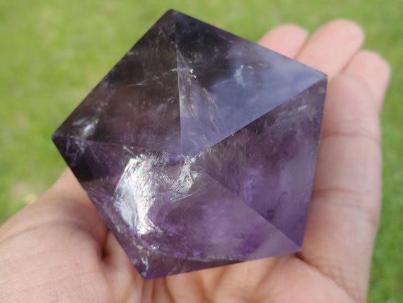 AMETHYST ICOSOHEDRON Sacred Geometry Shape - Earth Family Crystals