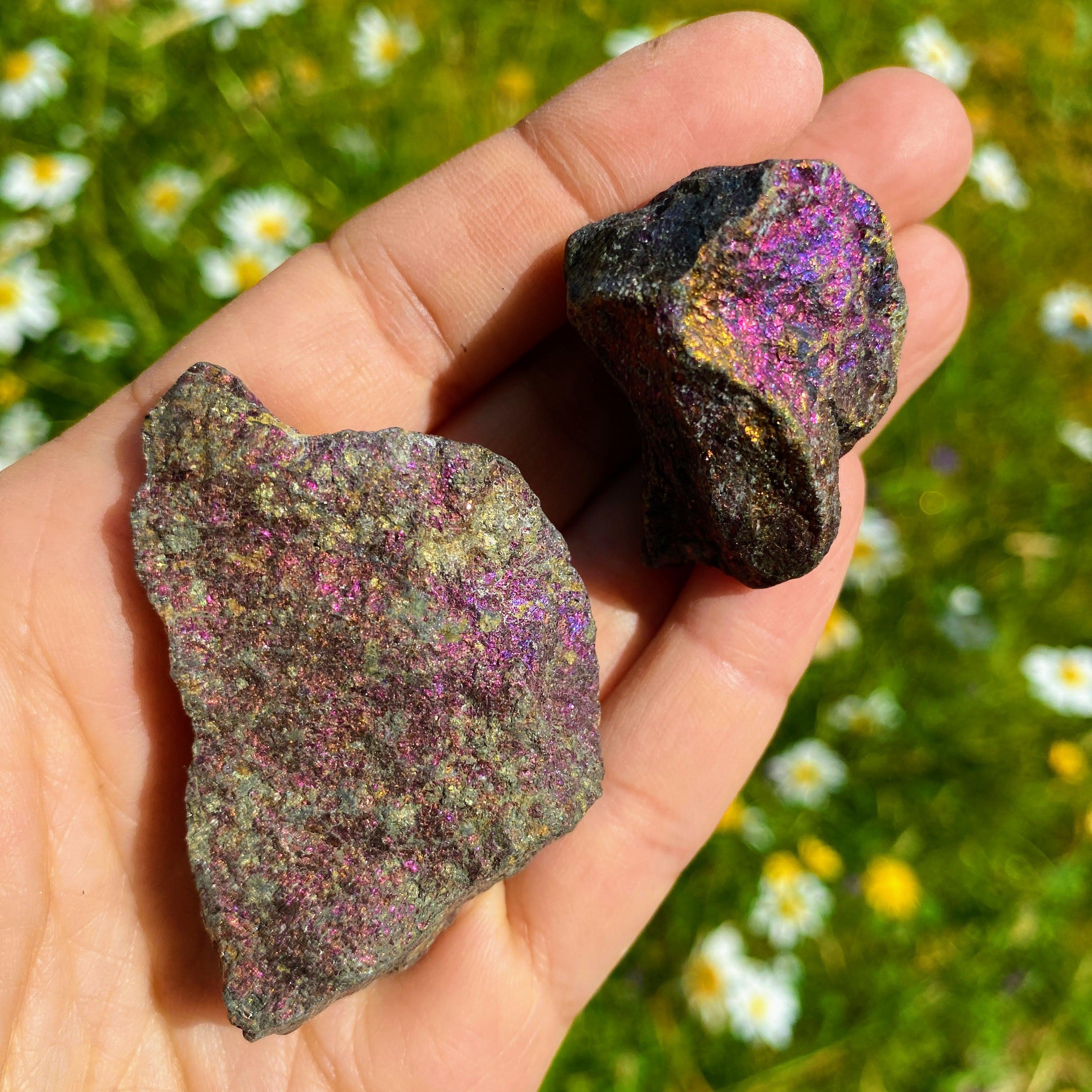 Set of 2~Natural Raw Peacock Ore (Bornite)  Specimen - Earth Family Crystals
