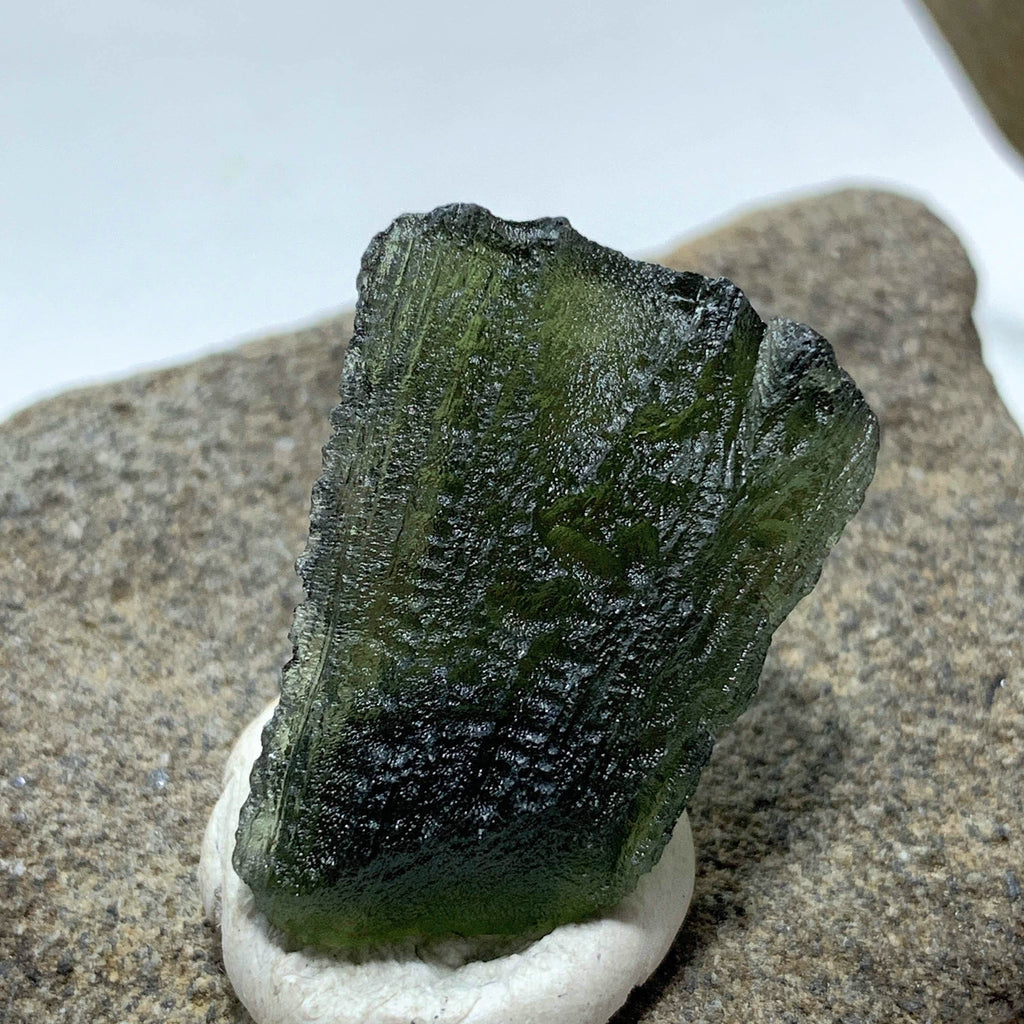 Genuine Raw Green Moldavite Specimen From Czech Republic #3 - Earth Family Crystals