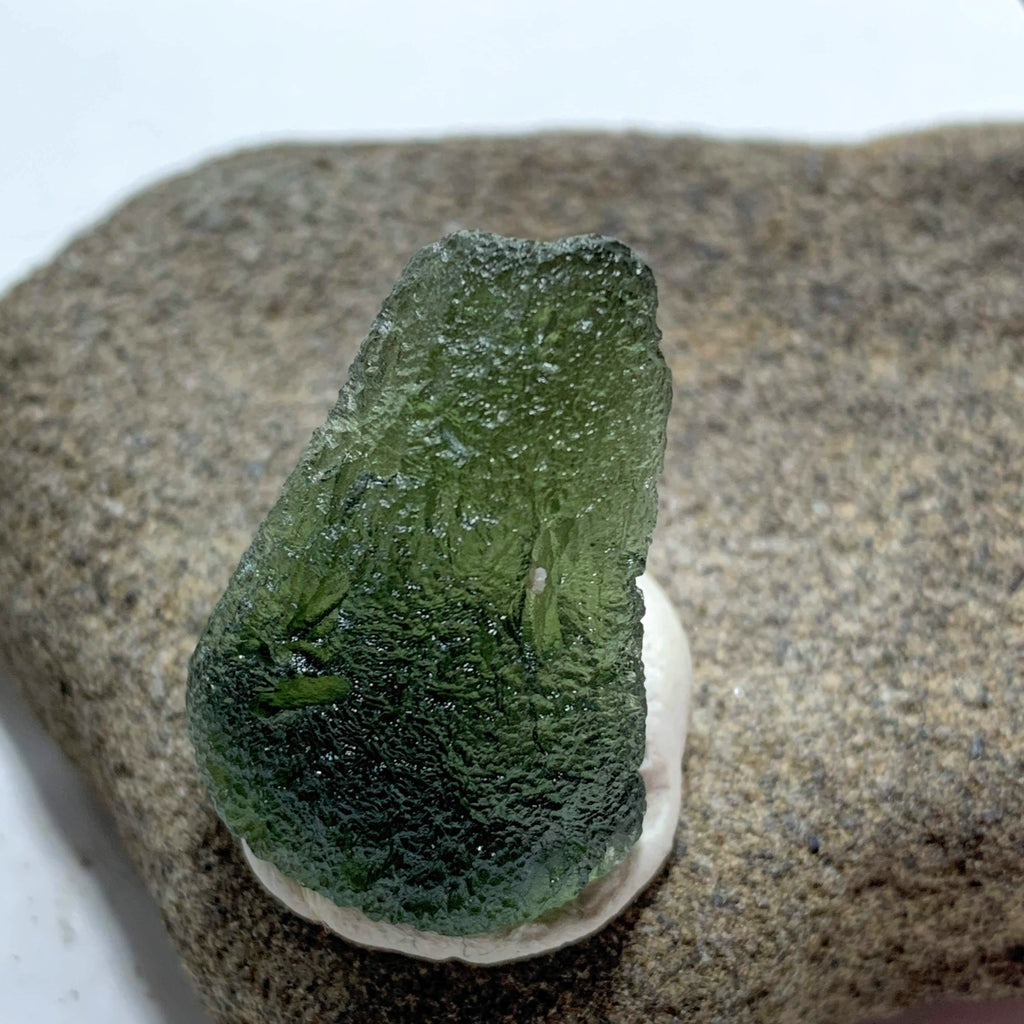 Genuine Raw Green Moldavite Specimen From Czech Republic #4 - Earth Family Crystals