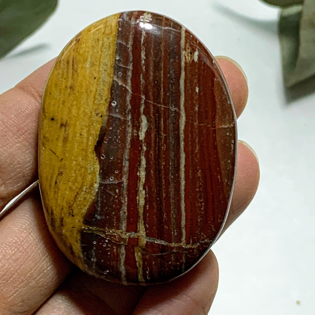 Stripped Zebra Red Jasper Smooth Worry/Pocket Stone From India #2 - Earth Family Crystals