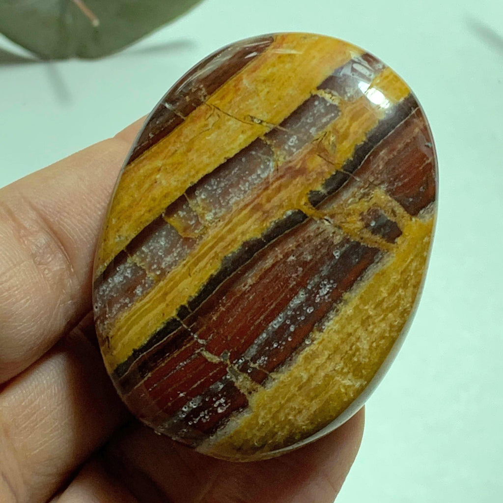 Stripped Zebra Red Jasper Smooth Worry/Pocket Stone From India #3 - Earth Family Crystals