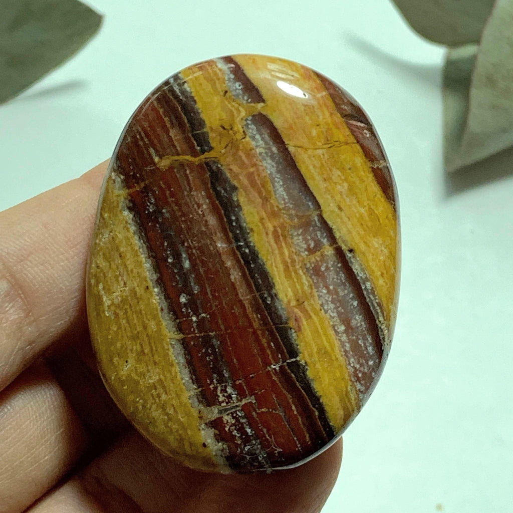 Stripped Zebra Red Jasper Smooth Worry/Pocket Stone From India #3 - Earth Family Crystals