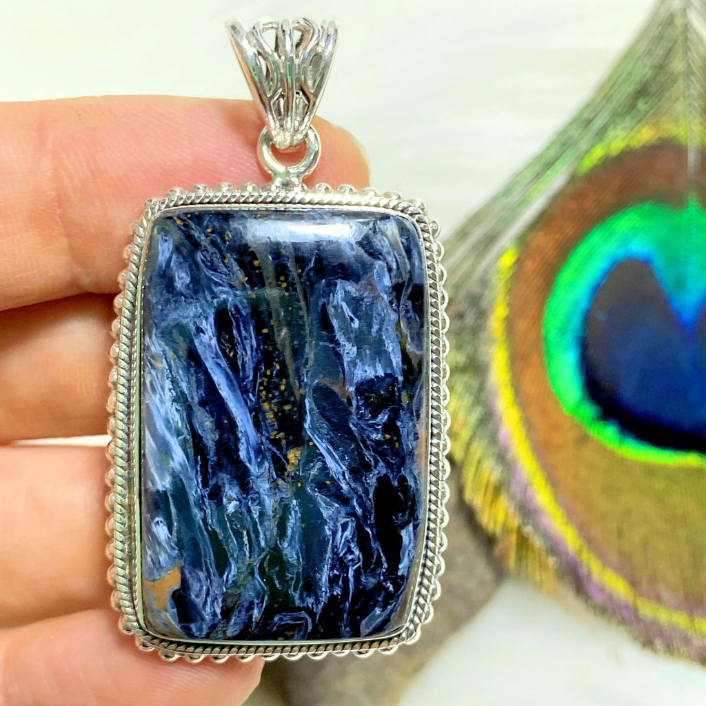 Chunky Pietersite Silky Blue Pendant in Sterling Silver (Includes Silver Chain) #3 - Earth Family Crystals