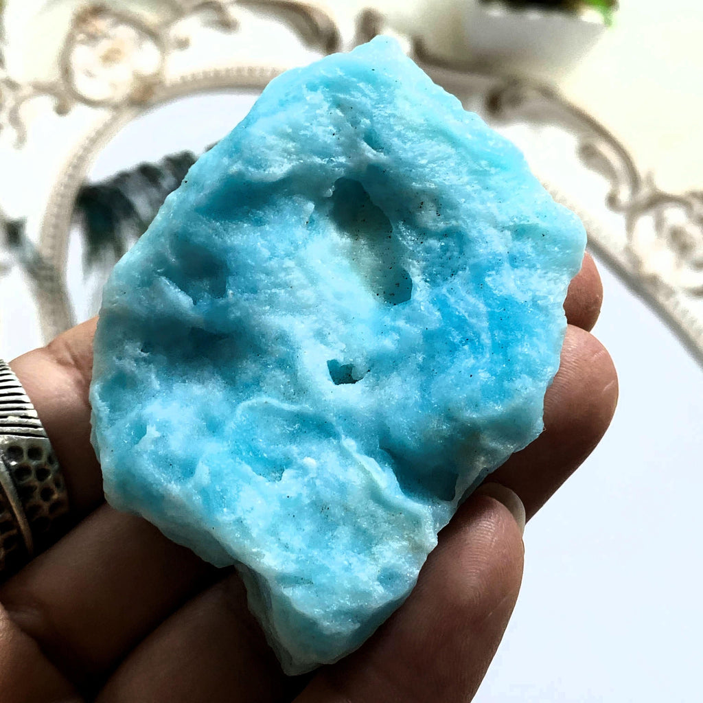 Blue Aragonite Natural Unpolished Specimen ~Locality: Pakistan - Earth Family Crystals