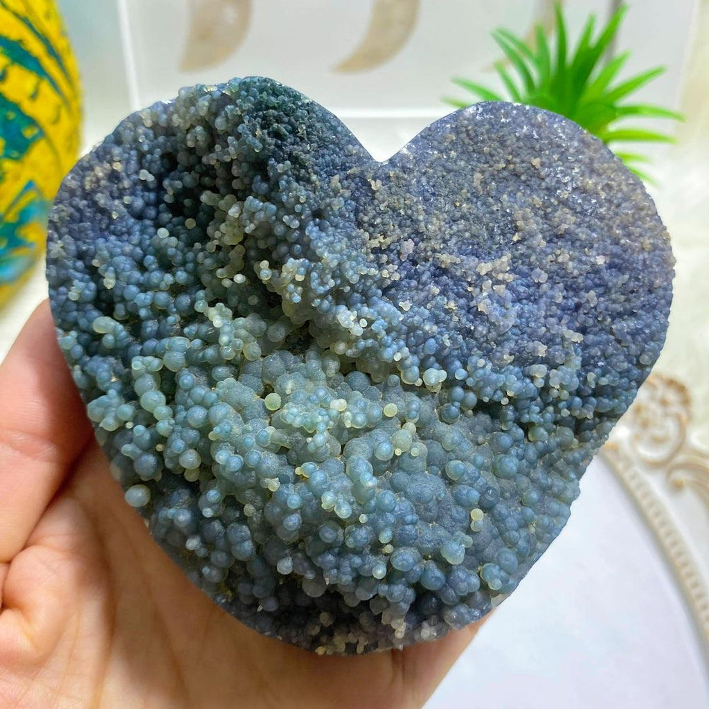 Incredible XL Multi Color Grape Agate Partially Polished Display Heart Carving - Earth Family Crystals