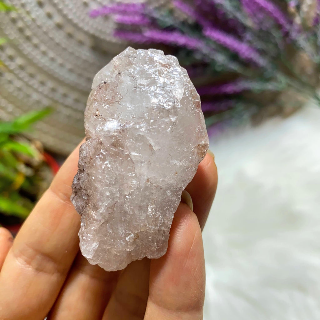 Pink Nirvana Ice Quartz Crystal Point from The Himalayas - Earth Family Crystals