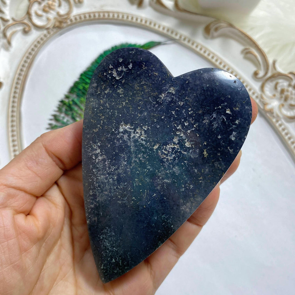 Multi Color Large Grape Agate Partially Polished Love Heart #9 - Earth Family Crystals