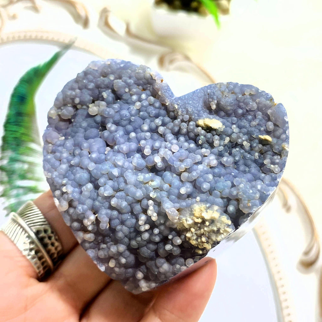 Multi Color Chunky Grape Agate Partially Polished Love Heart #7 - Earth Family Crystals