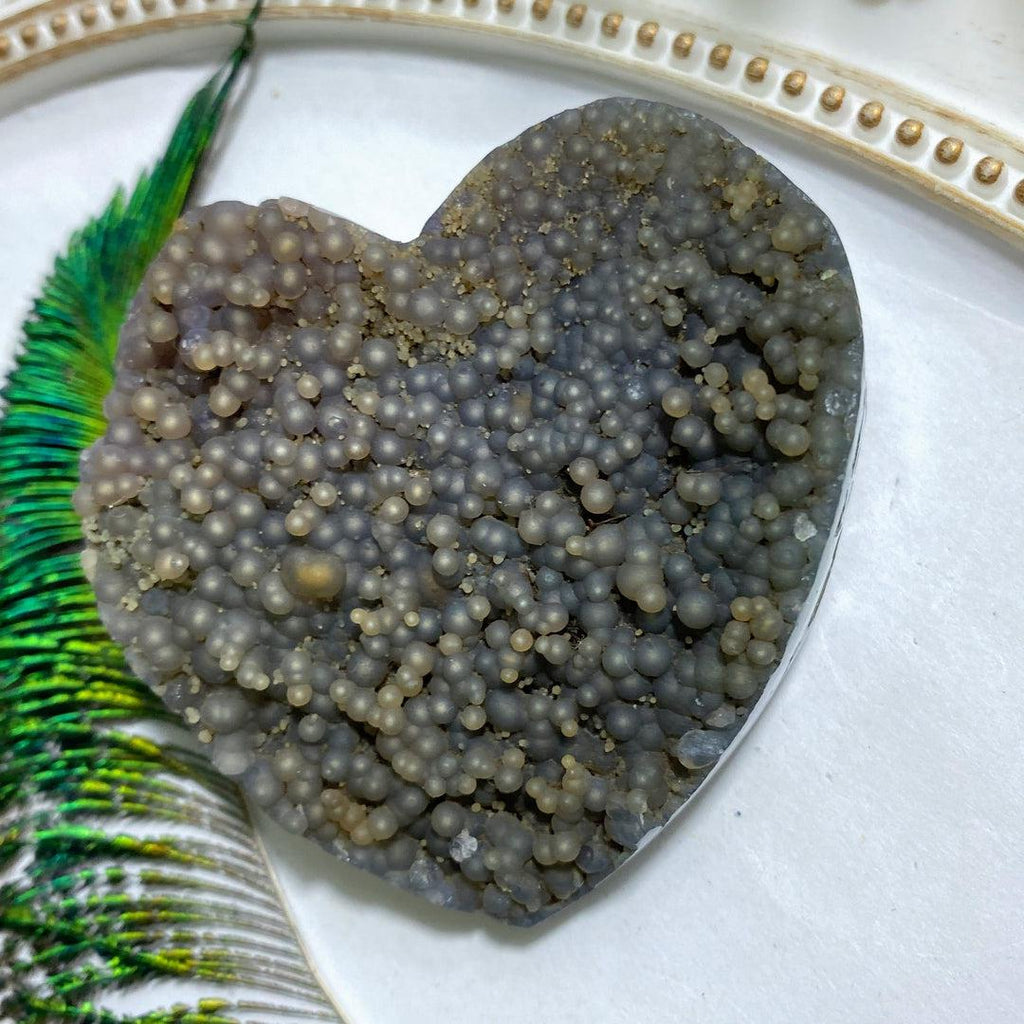 Multi Color Grape Agate Partially Polished Love Heart #6 - Earth Family Crystals