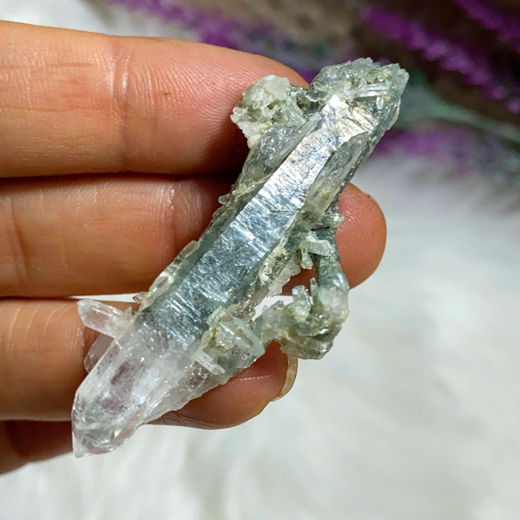 Double Terminated Rare Green Samadhi Point~Locality: Himalayas - Earth Family Crystals