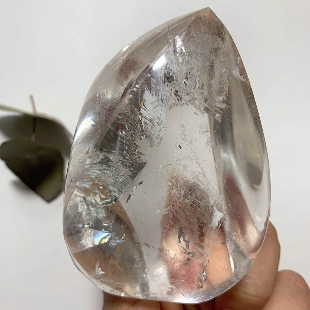 Huge Rainbows! Incredible Clear Quartz Large Flame Display Carving From Brazil - Earth Family Crystals