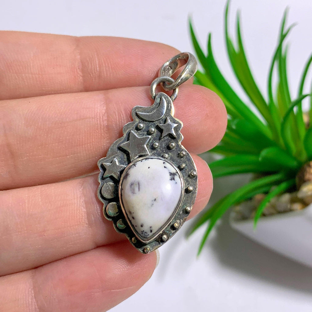 Dendritic Agate Pendant in Sterling Silver (Includes Silver Chain) - Earth Family Crystals