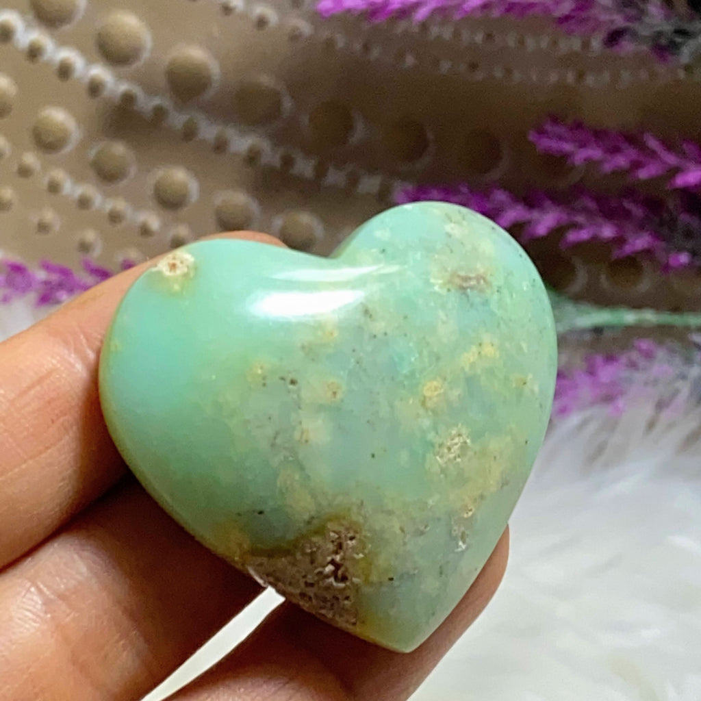 Sweet Spring Green Chrysoprase Heart Carving ~Perfect for Body Layouts! - Earth Family Crystals