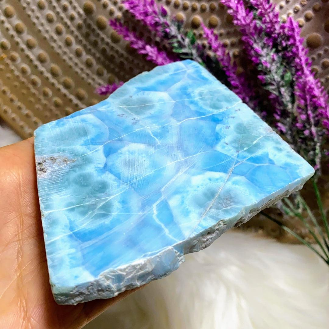 High Grade! Ocean Blue Larimar Large Unpolished Display Specimen From The Dominican Republic - Earth Family Crystals
