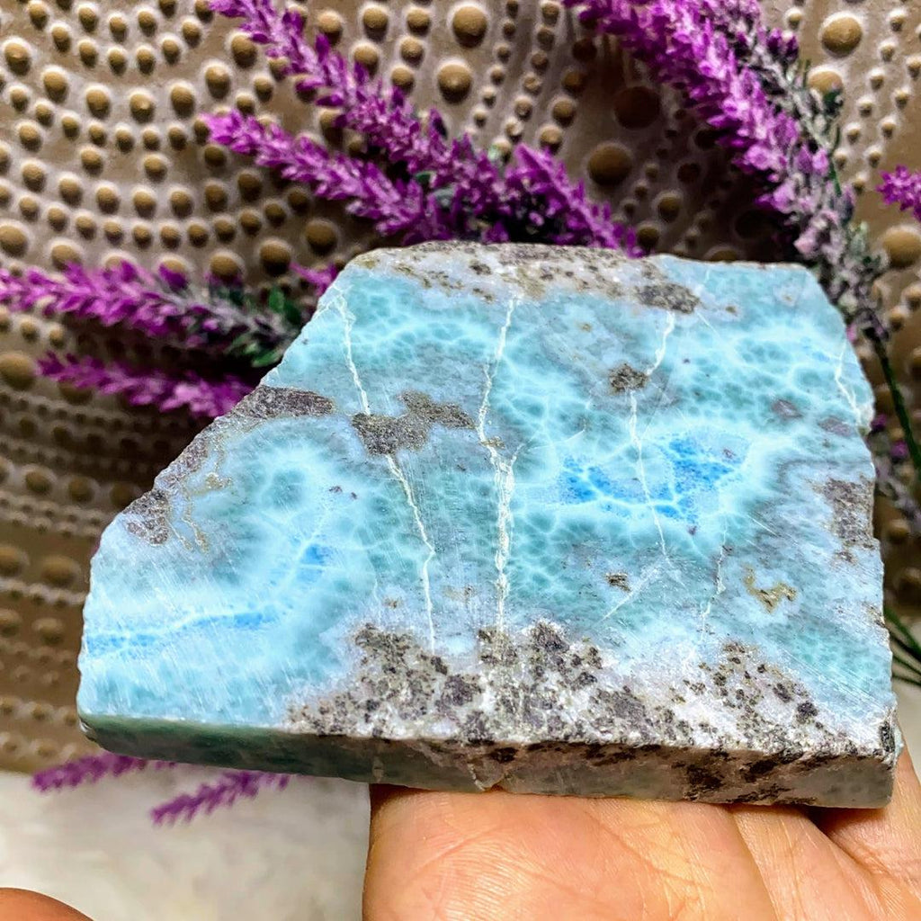 High Grade! Ocean Blue Larimar Large Unpolished Display Specimen From The Dominican Republic - Earth Family Crystals