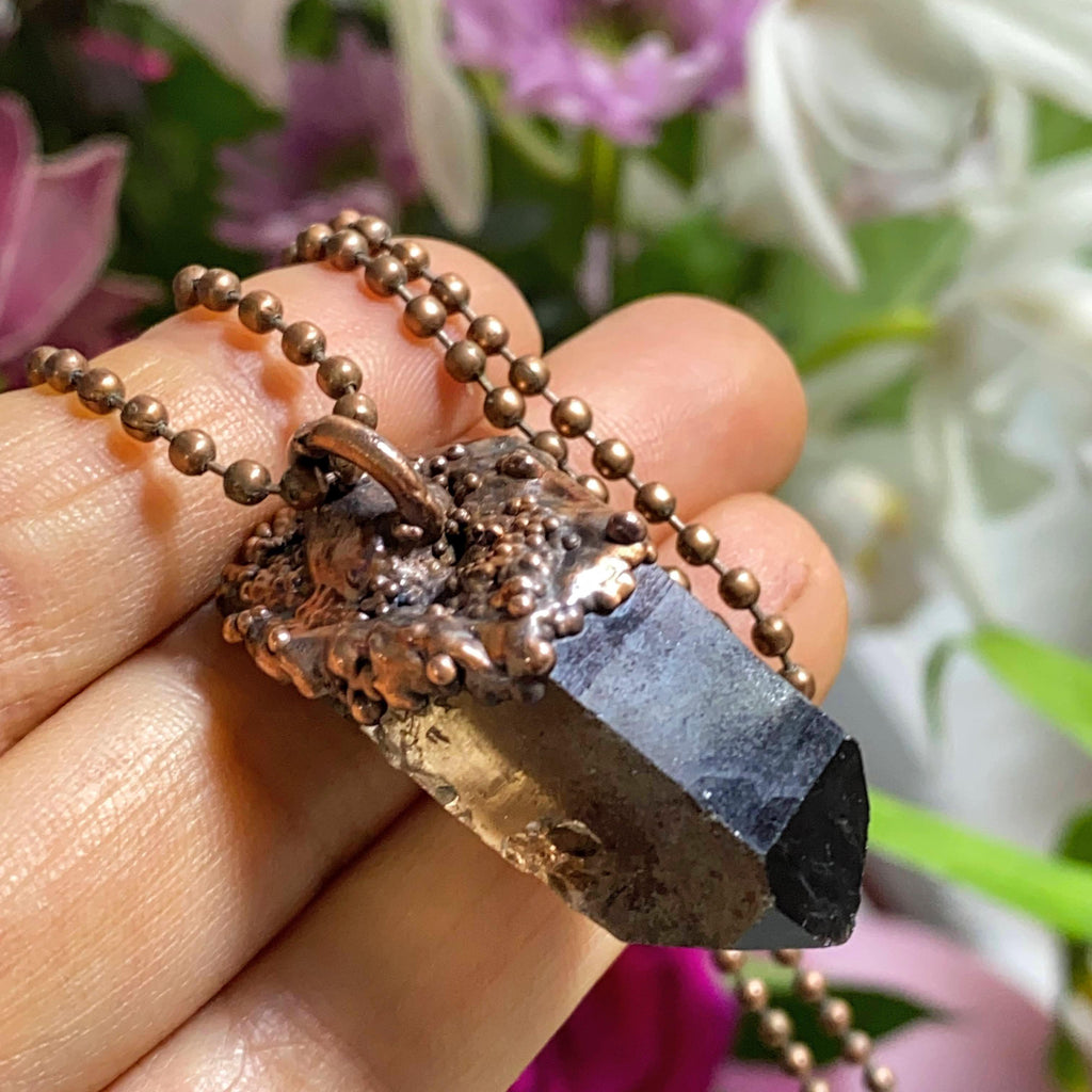 Grounded Warrior~Handmade Smoky Quartz Copper Necklace (23 inch chain) - Earth Family Crystals