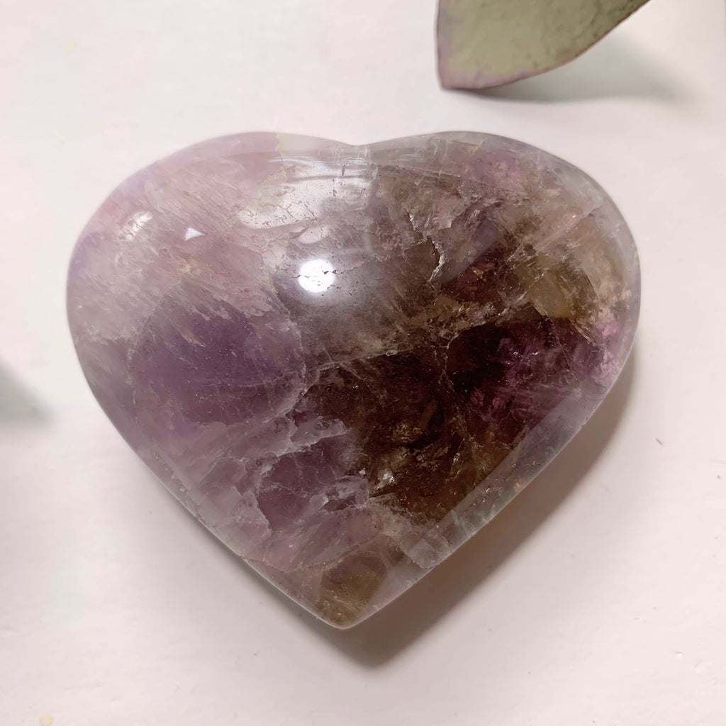 Beautiful Contrast Super 7 Love Heart Carving From Brazil #1 - Earth Family Crystals