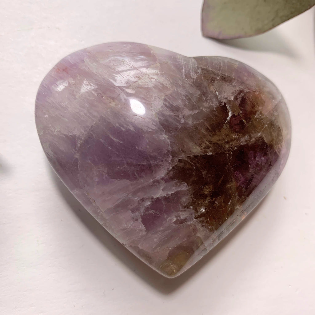 Beautiful Contrast Super 7 Love Heart Carving From Brazil #1 - Earth Family Crystals
