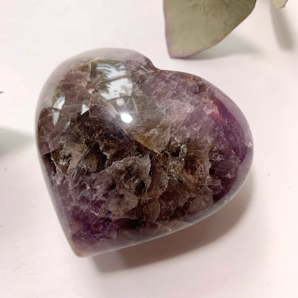 Beautiful Contrast Puffy Super 7 Love Heart Carving From Brazil #2 - Earth Family Crystals