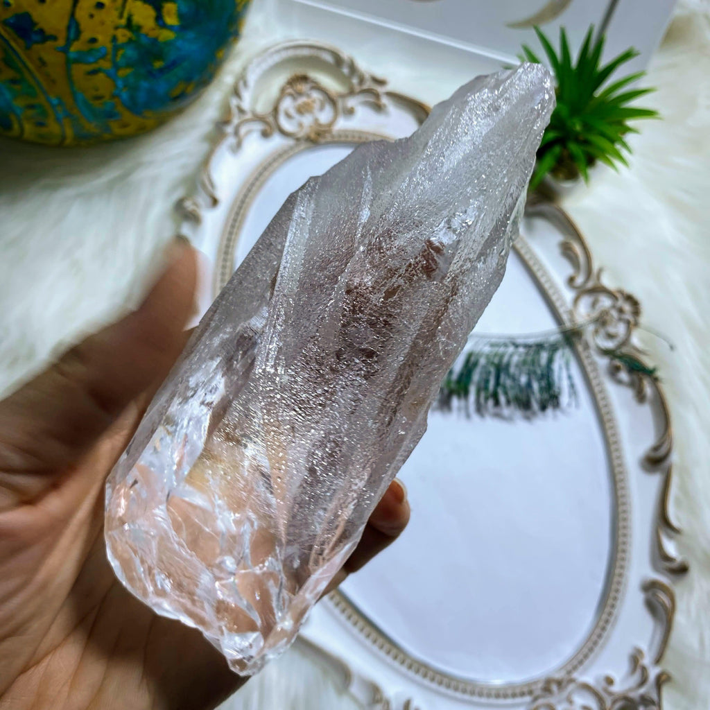 NEW FIND! Large Completely Unpolished Lemurian Quartz Root Point From Brazil - Earth Family Crystals