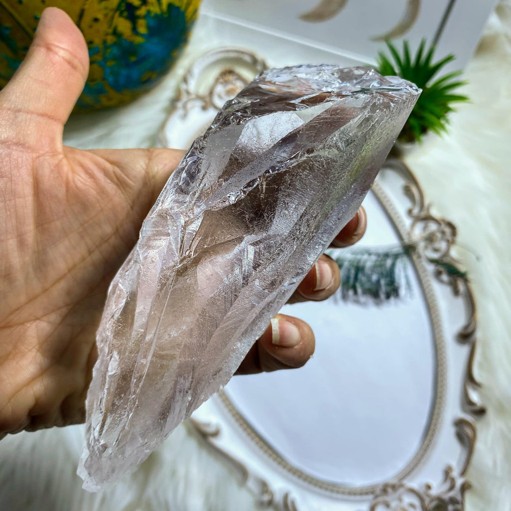 NEW FIND! Large Completely Unpolished Lemurian Quartz Root Point From Brazil - Earth Family Crystals