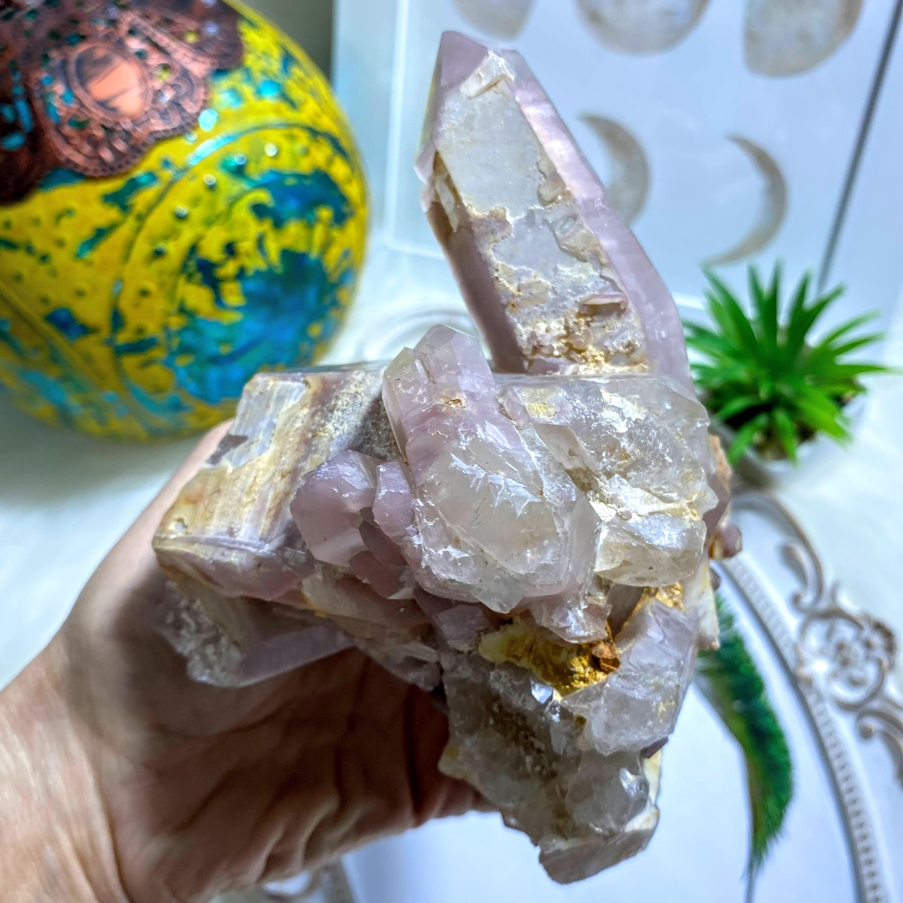 Lithium Quartz XL Elestial Cluster With Self Healing ~Locality  Brazil - Earth Family Crystals