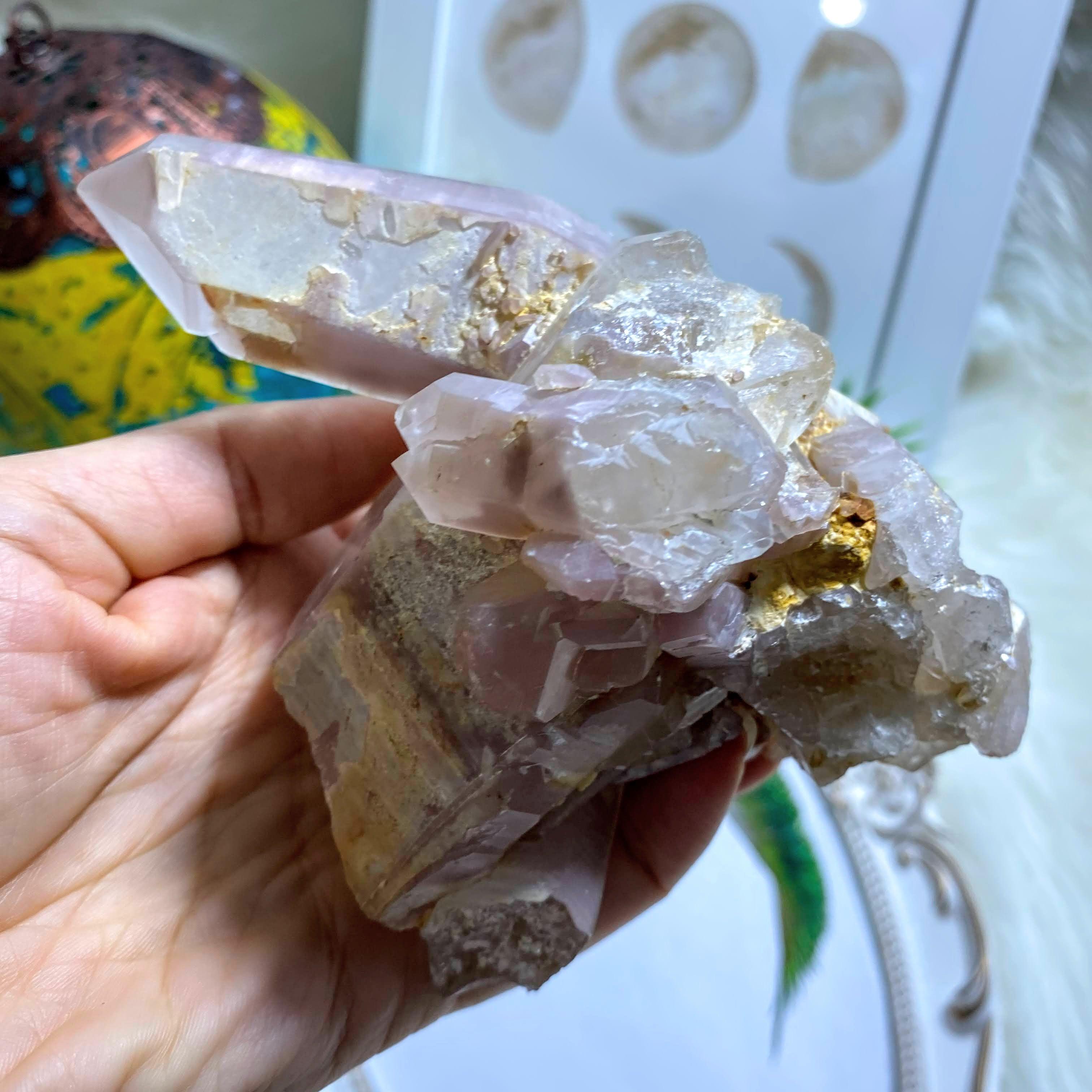 Lithium Quartz XL Elestial Cluster With Self Healing ~Locality  Brazil - Earth Family Crystals
