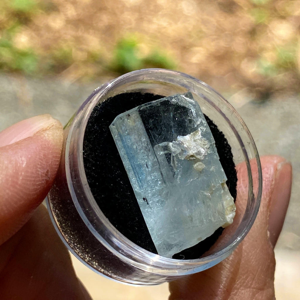 Gemmy Terminated Natural Aquamarine Specimen in Collectors box #1 - Earth Family Crystals