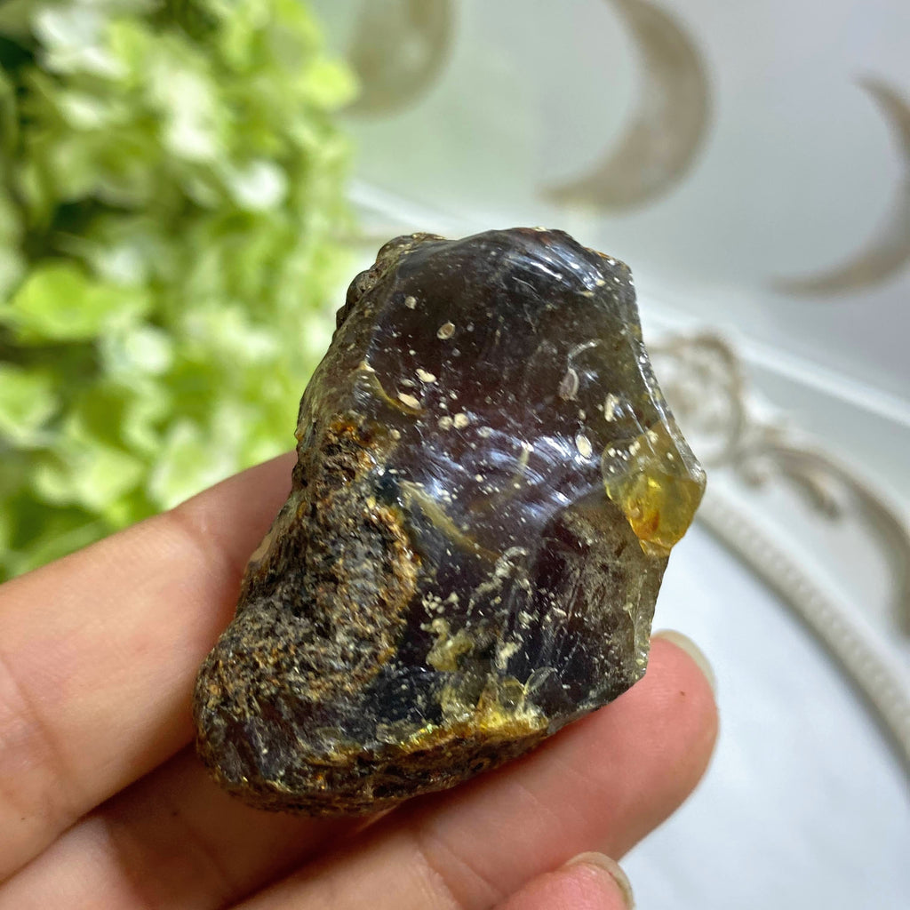 Genuine Sumatra Golden & Blue Amber Natural Specimen #1 - Earth Family Crystals
