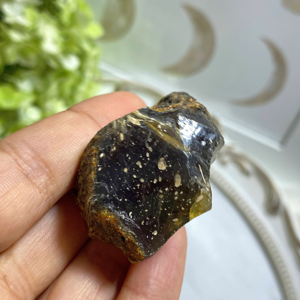 Genuine Sumatra Golden & Blue Amber Natural Specimen #1 - Earth Family Crystals