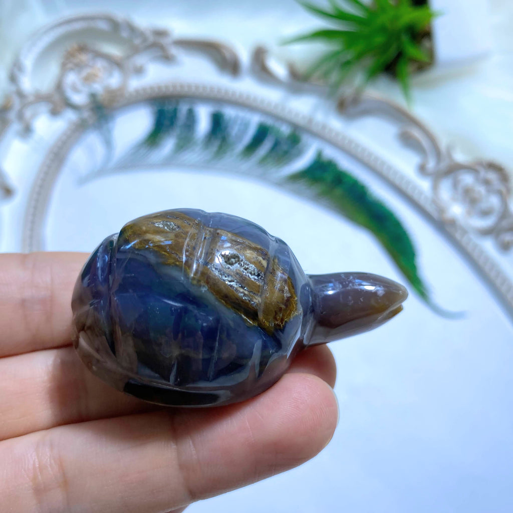 Violet Flame Purple Agate Turtle Display Carving #2 - Earth Family Crystals